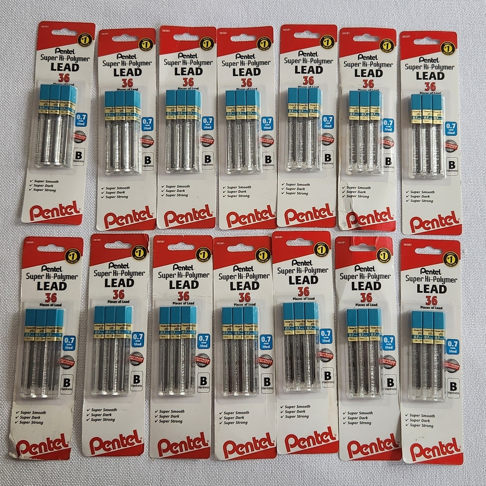 Super Hi-Polymer Lead Refills - Black Pack Of 14x36 Each